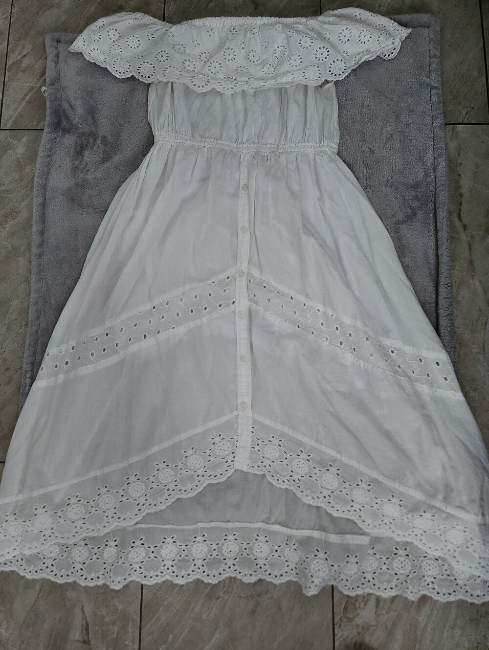 White Eyelet Off-Shoulder Summer Dress